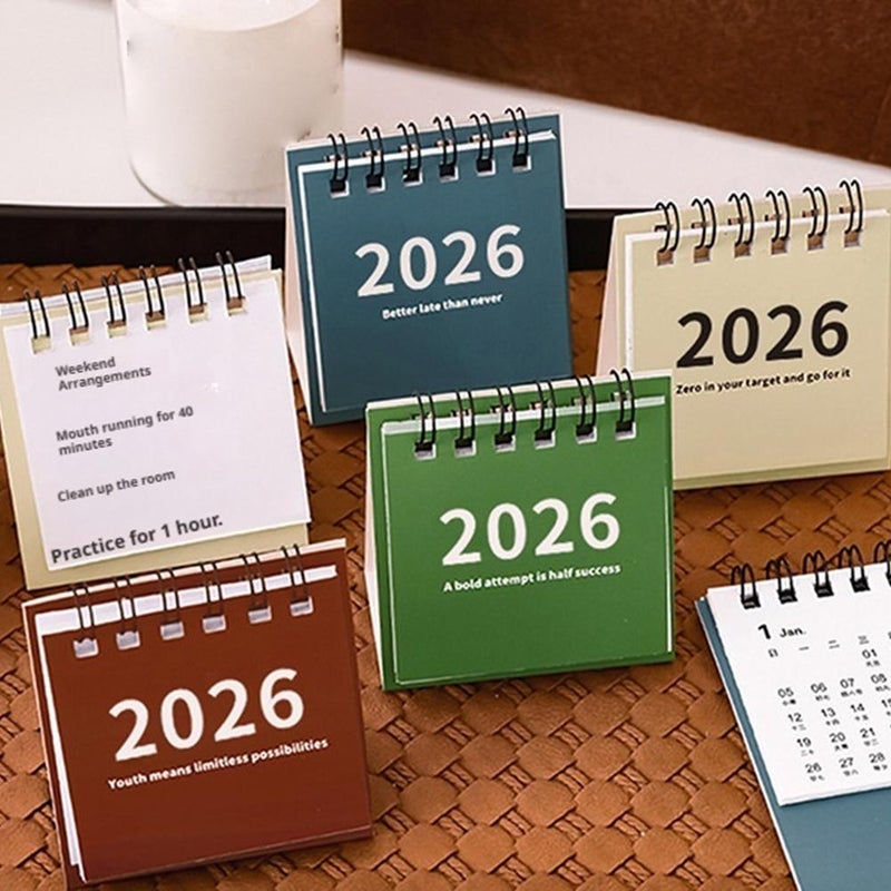 2026 Simple Desk Calendar, Mini Portable Style, Desktop Decor for Check-In Planning & Daily Scheduling (White) - Image 2